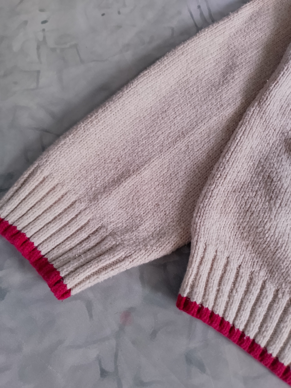Vintage Cozy Cream Winter Scene Zip-Front Sweater Winterscape - Picture 7 of 10